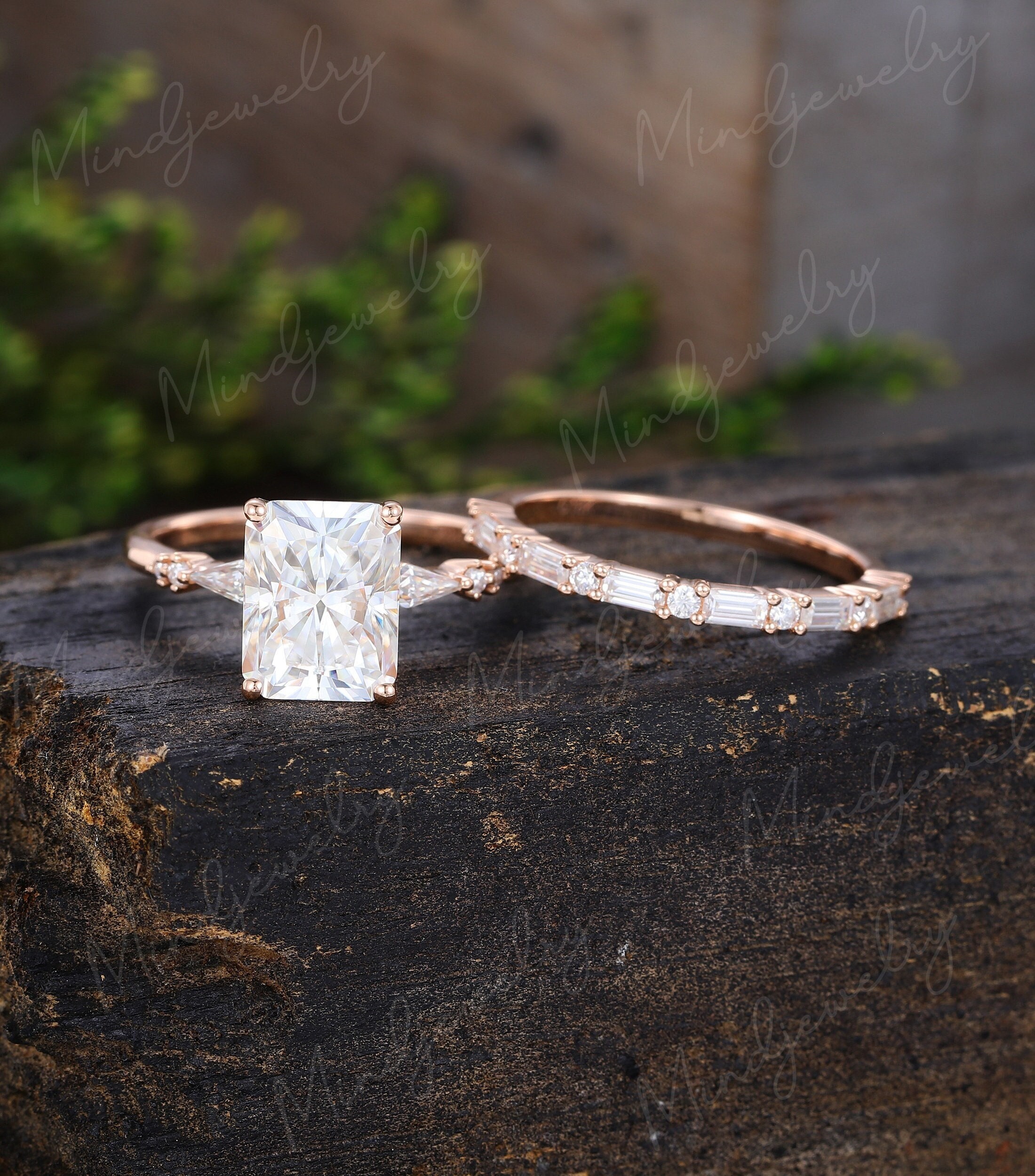 Radiant moissanite clearance engagement ring
