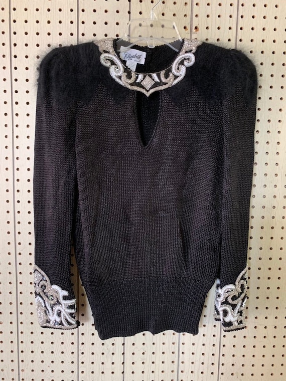 Vintage angora beaded sweater