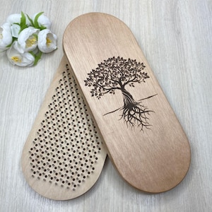 Sadhu Nail Board for Meditation & Pain Relief | Wooden Acupressure Spike Board for Mindfulness, Balance, Yoga and Stress Relief, Nail Board