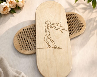 Inexpensive sadhu board, Custom yoga gifts, Meditation gift, Wooden Sadhu Board with nails for foot massage, Yoga women gifts, Budget gift