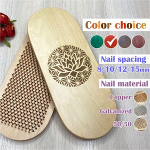 Sadhu board with lotus, Inexpensive sadhu board, Custom yoga gifts, Meditation, Wooden Sadhu Board with nails for foot massage, Women gifts