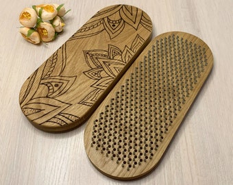 Wooden Sadhu Board with nails for foot massage, Natural wood, Meditation gift, Custom yoga gifts