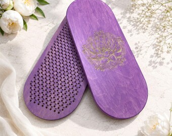 Lotus Sadhu Board with Copper Nails, Personalized Meditation Gift, Handmade Shakti Board