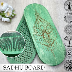 Inexpensive sadhu board, Custom yoga gifts, Meditation gift, Wooden Sadhu Board with nails for foot massage, Yoga women gifts, Budget gift
