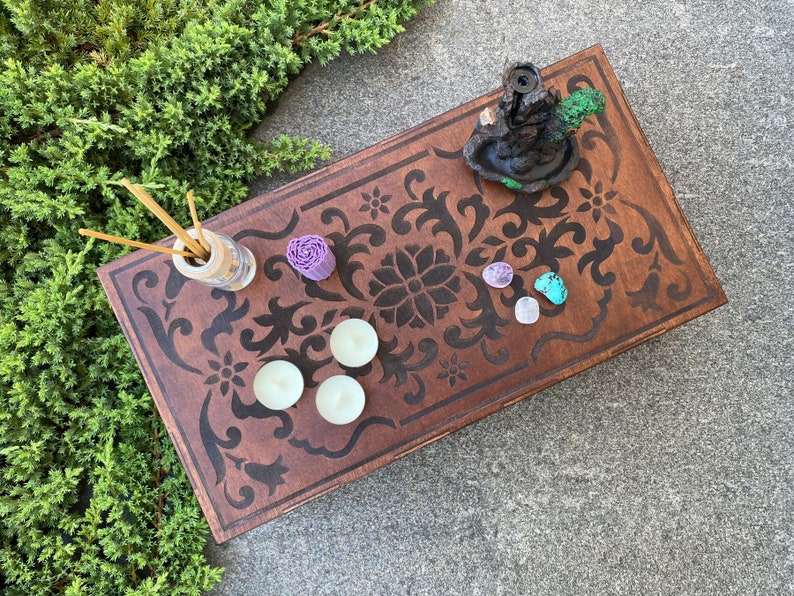 Small table, Meditation table, Prayer table, Meditation altar, Tea table, Buddhist altar, Japanese table, Yoga, Wood table, Spiritual image 5