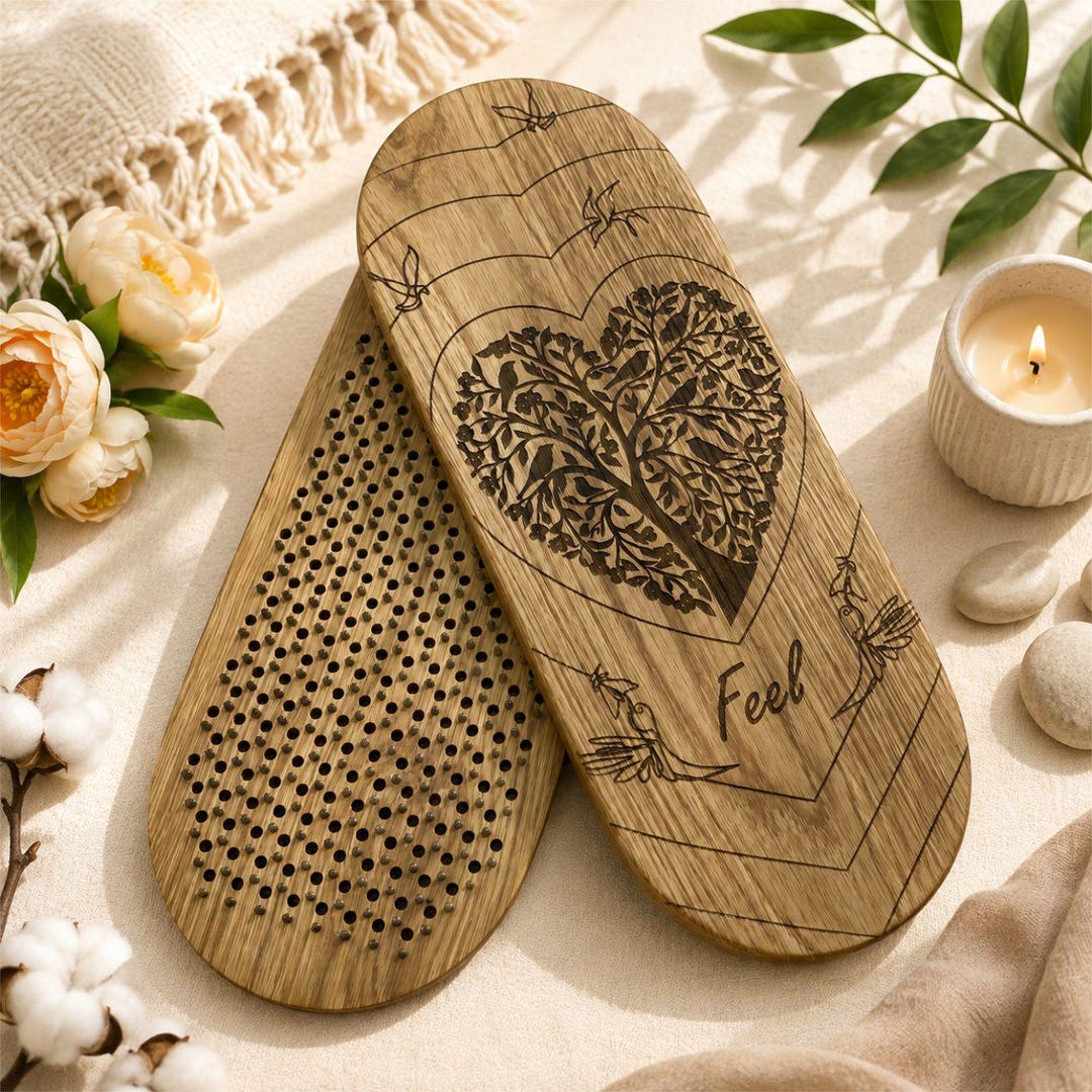 Sadhu Board with Nails, Oak Meditation Board, Tree of Life Love