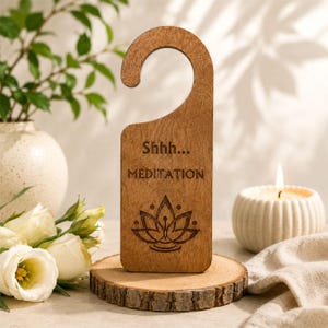 Door Hanger Meditation, Do Not Disturb Sign Meditation, Meditation Door Sign Do Not Disturb, Decor sign Meditation, Door Tag, Hanging Plaque