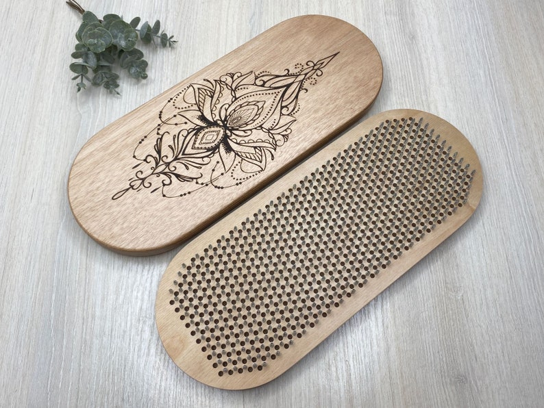 Inexpensive sadhu board, Custom yoga gifts, Meditation gift, Wooden Sadhu Board with nails for foot massage, Yoga women gifts, Budget gift image 4