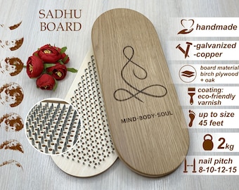 Budget sadhu board, Sadhu brett, Inexpensive sadhu board, Meditation gift, Sadhu nail boards for feet, Sadhu board, Nagelbrett for yogi