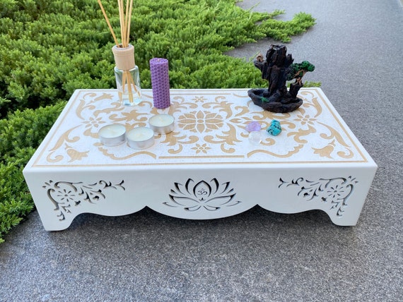 Small table, Meditation table, Prayer table, Meditation altar, Tea table, Buddhist altar, Japanese table, Yoga, Wood table, Spiritual