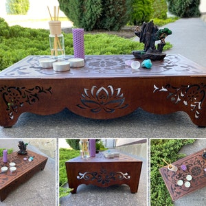 Small table, Meditation table, Prayer table, Meditation altar, Tea table, Buddhist altar, Japanese table, Yoga, Wood table, Spiritual image 3