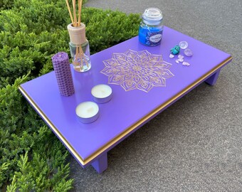 Mesa pequeña, Mesa de meditación, Mesa de oración, Altar de meditación, Mesa de té, Altar budista, Mesa japonesa, Yoga, Mesa de madera, Espiritual
