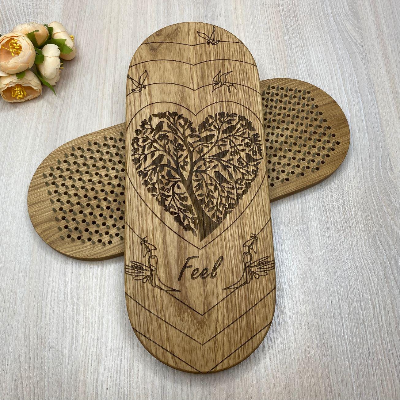 Sadhu Board with Nails, Oak Meditation Board, Tree of Life Love