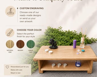 Table de méditation personnalisée, Autel de yoga en bois, Table de sol gravée personnalisée, Décoration spirituelle, Table à thé, Cadeau zen, Fait main