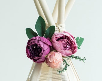 Peony Floral Garland: Boho Pet Teepee Decoration