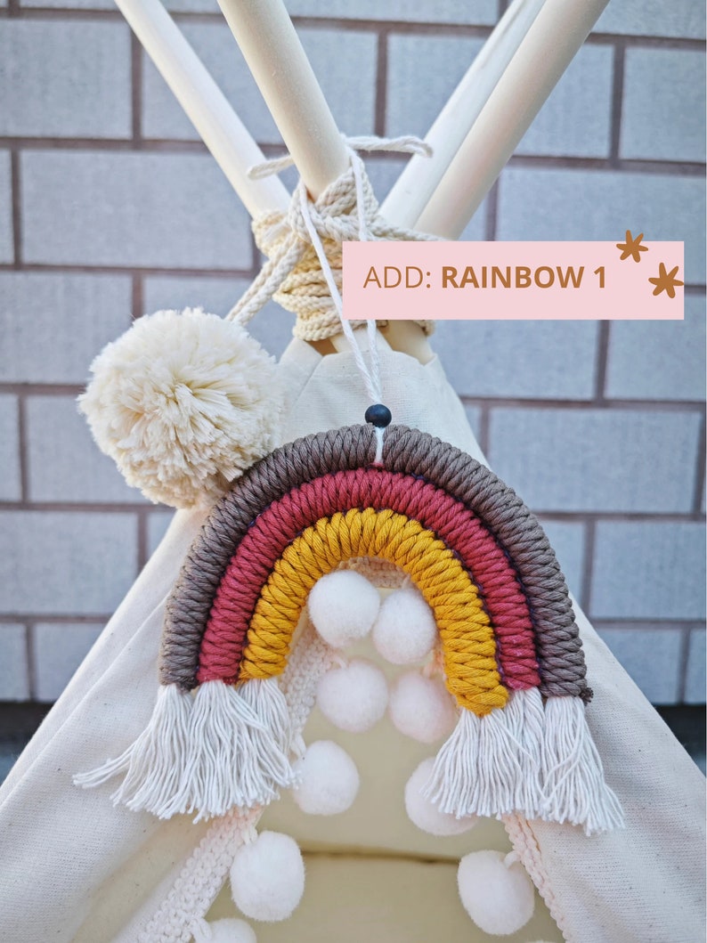 Rabbit House Teepee Canvas Small Pet Bed Bunny Tipi Guinea Pig Tee Pee Teepee+mat+rainbow-1