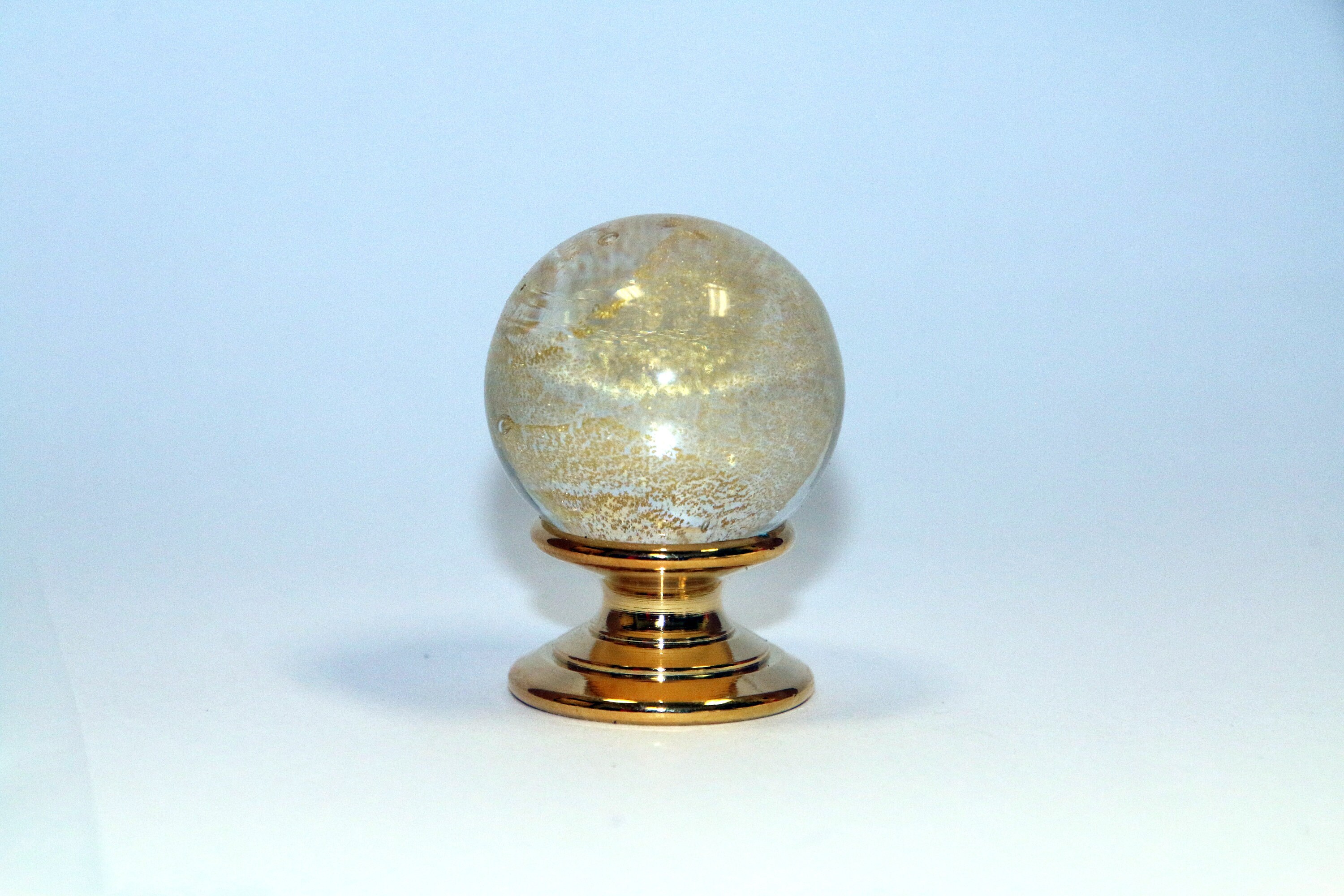 Vintage Murano Glass Gold Knobs & Pulls, Glass Knob, Vintage