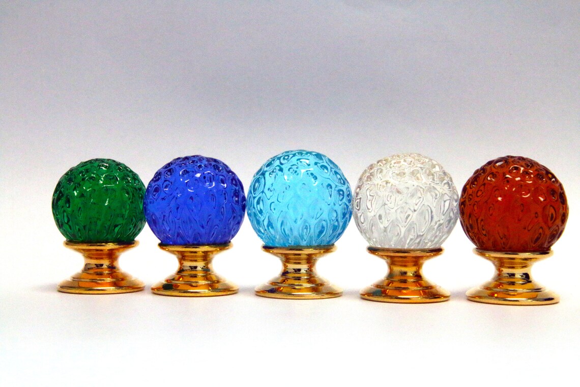 Vintage Murano Glass Golf Ball Knobs & Pulls, Glass Golf Ball Knob, Golf Ball Knob for