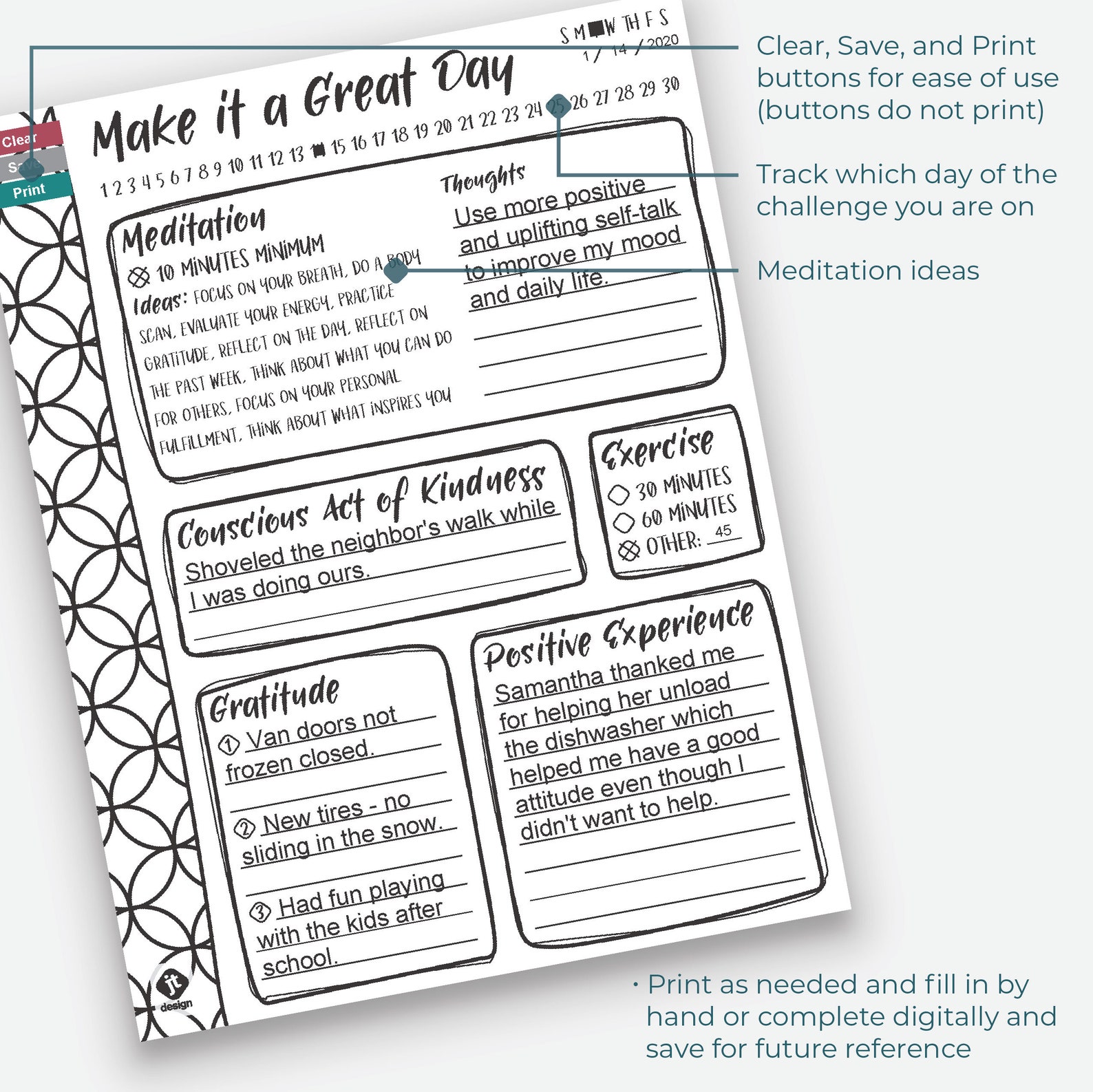 Happiness Advantage Tracker Shawn Achor Lasting Positive Change Positive Habits Chart Goal