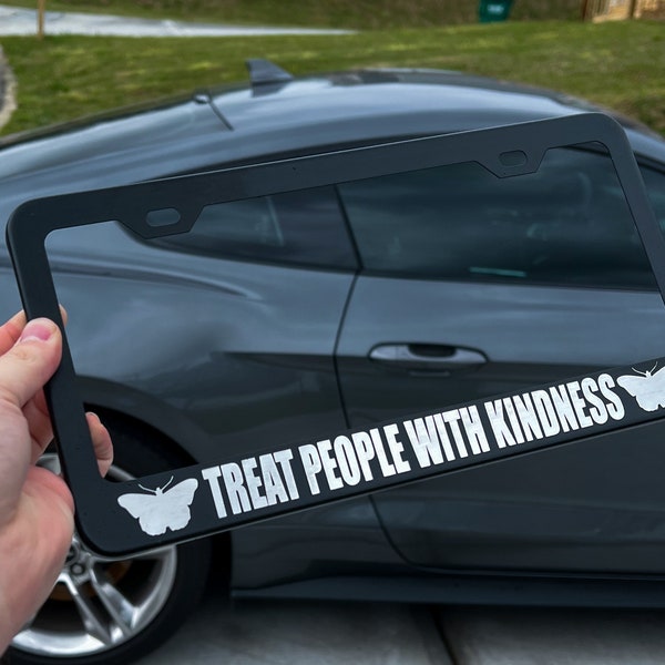 Harry Styles Inspired Treat People With Kindness License Plate Frame | TPWK License Plate Frame