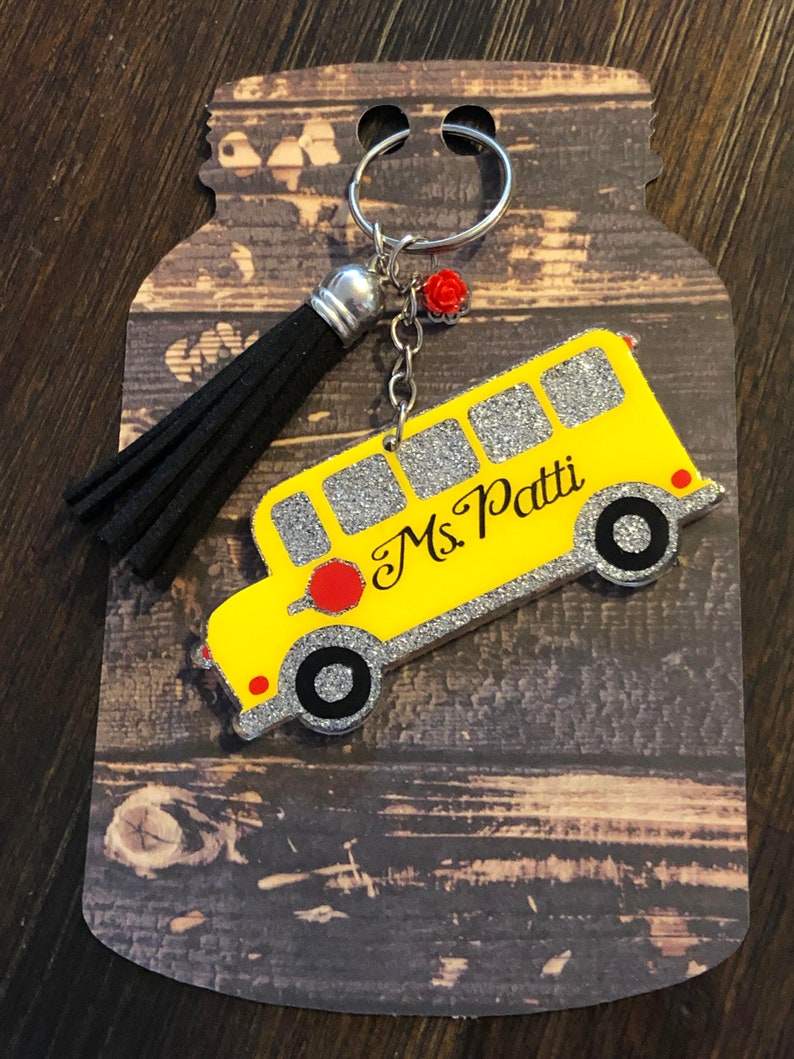 School Bus Keychain Bus Driver Gift Custom | Etsy