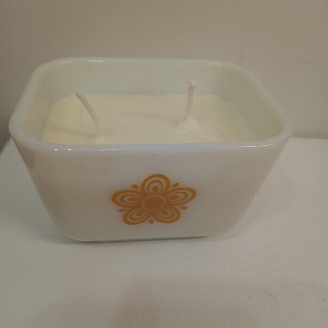 Hand Poured Soy Candle in A Vintage Pyrex Refrigerator Dish. Etsy
