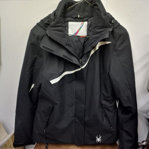 SPYDER Ski Jacket Coat Snowboarding Juniors Size LARGE Black White