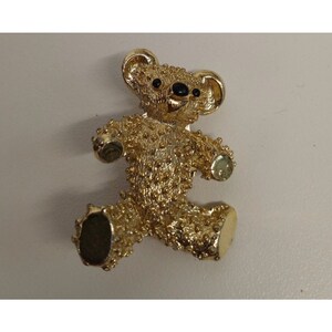 Adorable Goldtone Teddy Bear Pin Costume Children&#39;s collectible Jewelry