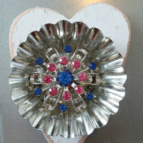 Upcycled HEART Christmas ornament or wall hanging made from found objects