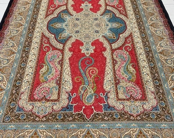 Ottoman Silk Rug: 16th Century Design, 7x10 Feet