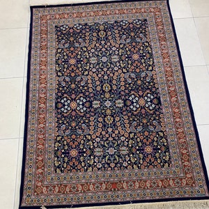 Handmade Fine Original Hereke Rug,Turkish Rug,Floral Rug,Seven Mountains Flowers Design,Fine Number Of Knots,Perfcet Shape, 6,6 x 4,9 Feet