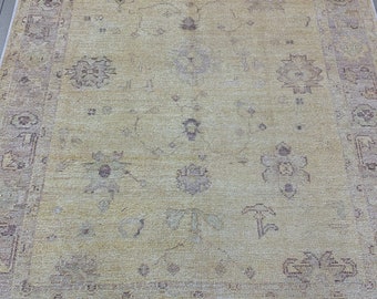 Turkisk matta,Ousak matta,Turkisk vintagematta,Rustik matta,Area Rug, Neutral Color Rug,5x8 Feet Rug,Area Rug,Soft Color Rug,Pastell Rug