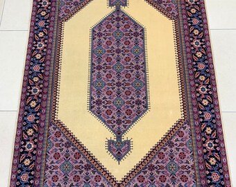 Handmade Merino Wool Rug ,Turkish rug,Hereke Rug,Natural color Rug,Fine kNotted Rug,Elegance Rug,Area Rug,6,3 x 4,2 Feet