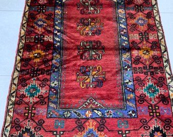 Handmade Pure Wool Original Anatolian Prayer Rug,Handmade Turkish Rug,Area Rug,Oriantal Prayer Rug,Vintage Rug,6,6x4 Feet,Natural  Rug