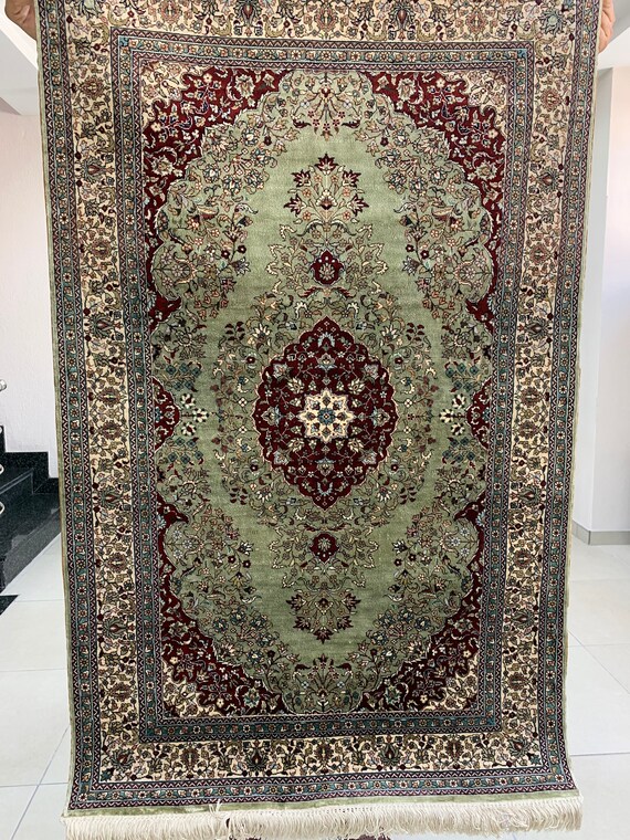 Hereke Silk Rug 32 Inches X 20 Inches 80 X 50 Cm Vintage Etsy