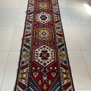 Handmade Pure Wool Anatolian Runner,Yahyalı Runner,Turkish Runner,Natural wool Runner,Handmade Long Runner,Hallway Rug, 11,2 x 2,4 Feet