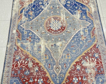 Türkische Teppich, türkische Vintage Teppich, rustikale Teppich, Bereich Teppich, natürliche farbige Teppich, Ousak Teppich, Heriz Teppich, Shirvan Teppich, 10 x 13 Füße Teppich, große Teppich,
