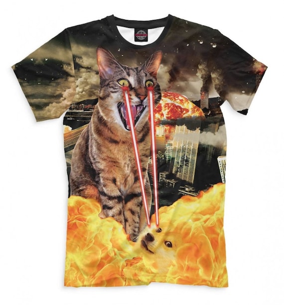 laser cat t shirt