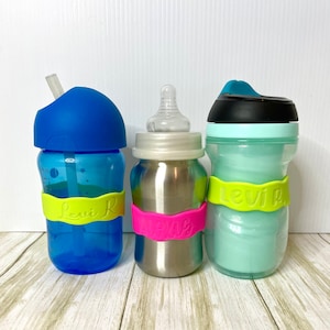 Personalized Engraved Silicone Baby Bottle Label, Silicone Band, Baby Shower Gift, Toddler Cup Label, School Personalized Label,