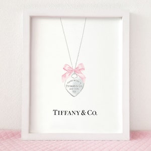 Collier Fine Art Print (illustration de mode) - décoration d'intérieur rose (sans cadre) - art mural de marque de créateur de mode de luxe/logo