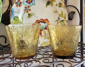 Set of Four Vintage 60s 70s Anchor Hocking Milano Heavily Textured