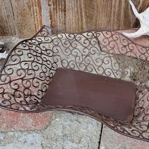 Rustic Swirled Metal Centerpiece Basket - 15&quot; - 1990&#39;s
