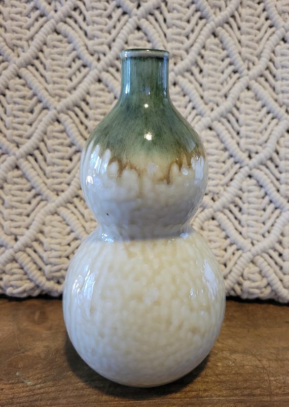 Dokan Japan Double Gourd Drip Glaze Porcelain Bottle Vase
