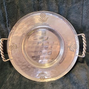 Buenilum Decorative Hammered Aluminum  Tray - 1970's