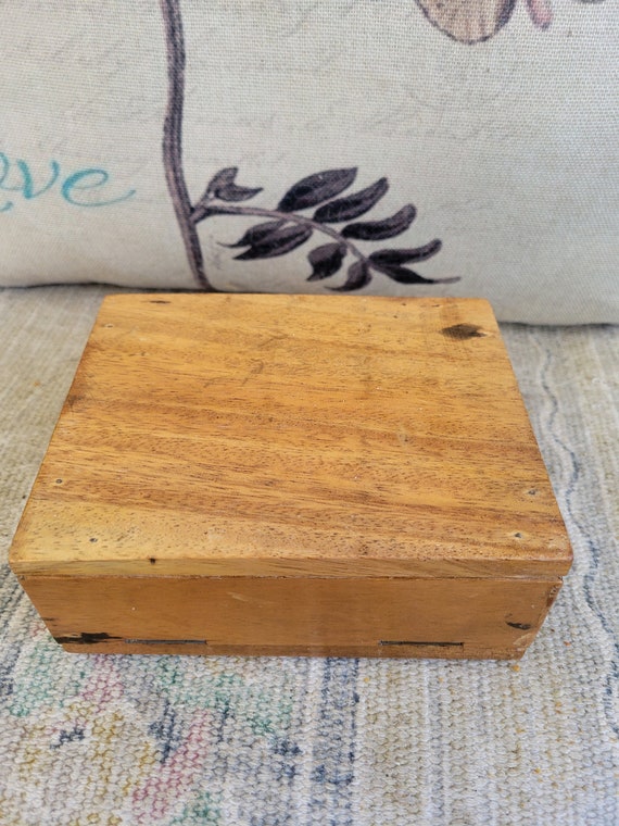 Vintage Solid Wood Carved Trinket Box - image 9