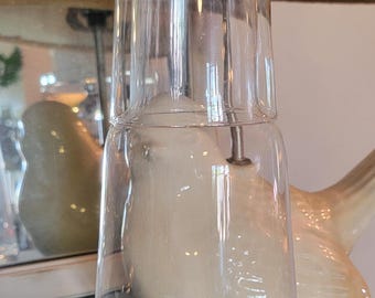 Vintage Pier 1 Mouth Blown Glass Bedside Water Carafe Set