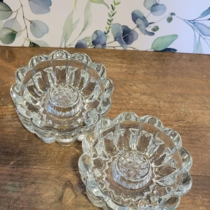 Vintage Lead Crystal Three Way Candle Holders - Set of 2 - 1990s Princess House Crystal