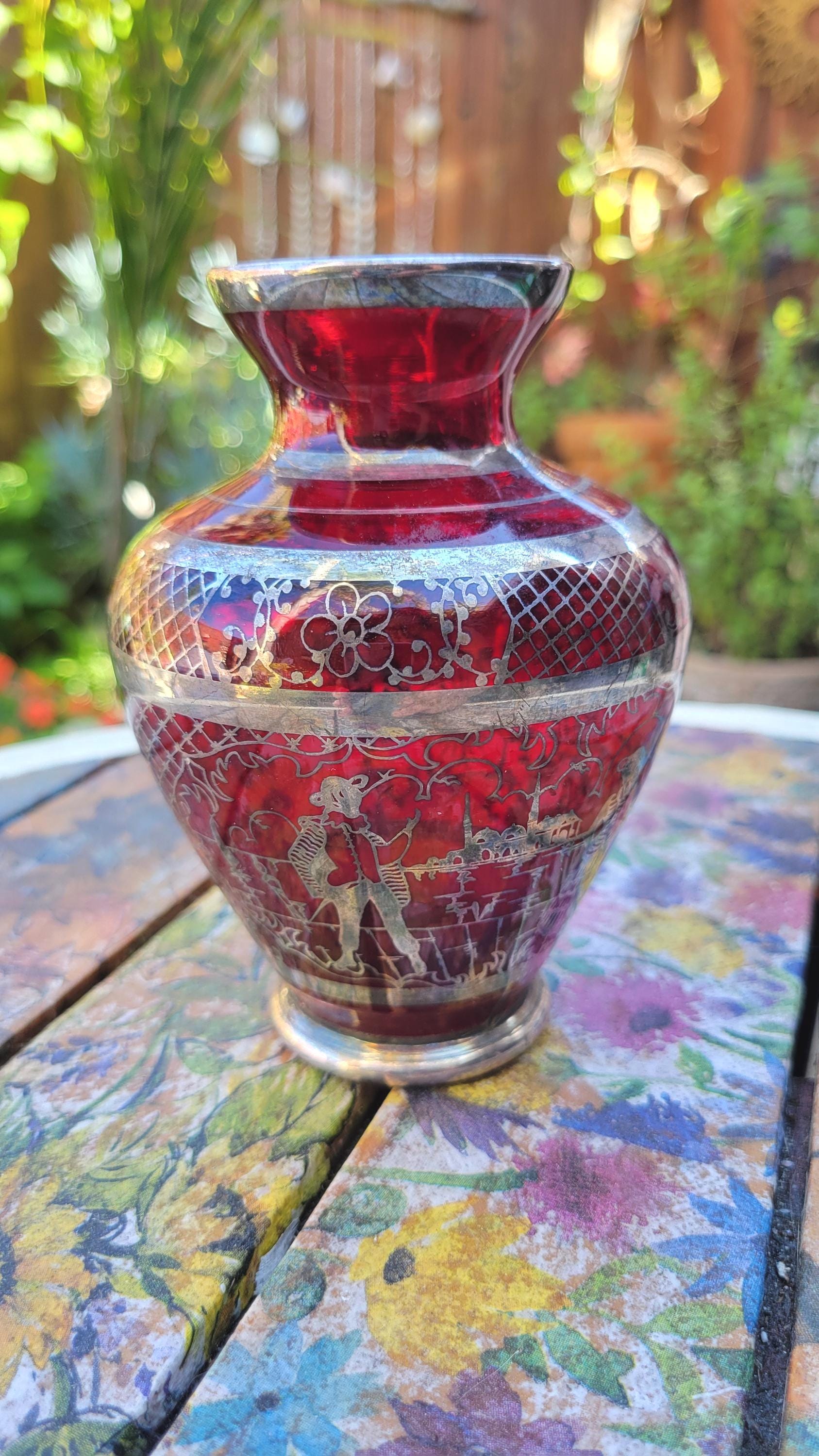 Murano Red Vase - Etsy