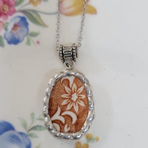 Royal Staffordshire Old Pekin Broken China Soldered Petite Pendant Necklace