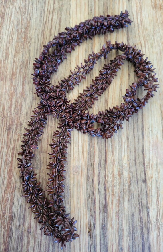 Vintage Appleseed Necklace - 50" Long